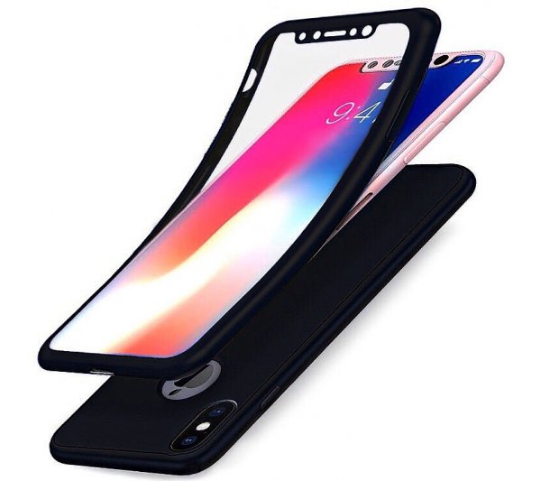 360° kryt Mate silikónový iPhone X, XS - čierny